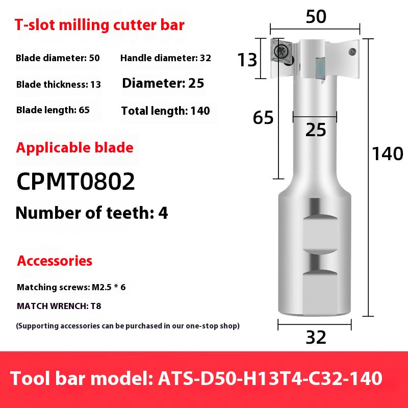 2065-T-slot milling cutter rod CNC slotting HTS three-edged machining center numerical control T-slot milling cutter rod thickness 6 8 10 12 Shandong Denso Pricision Tools Co.,Ltd.